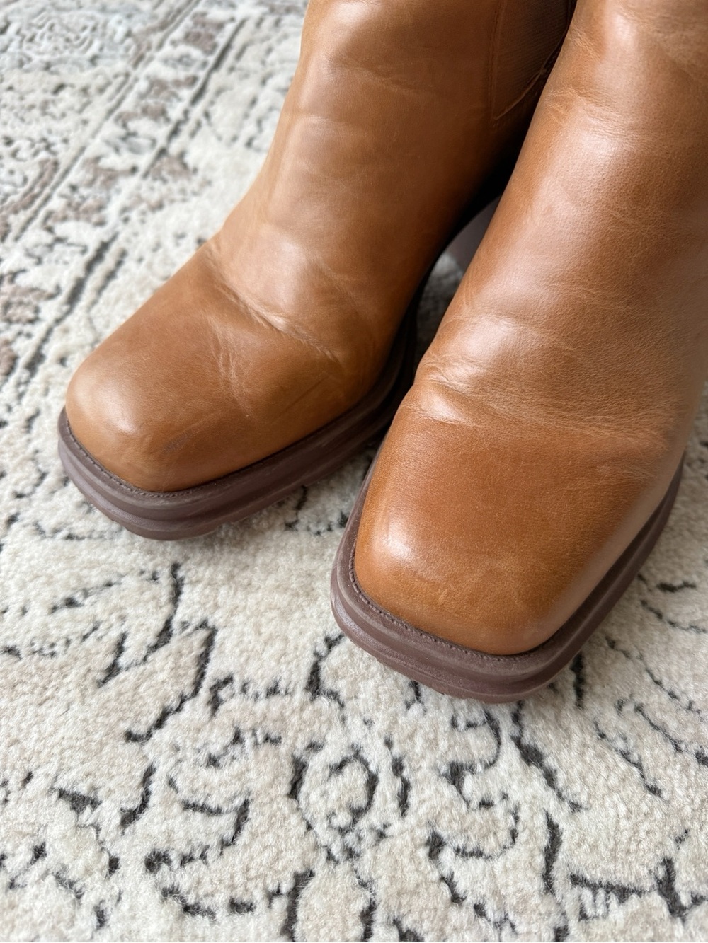 Brown Vegan Leather Dilana Platform Chelsea Boots - Picture 3 of 6